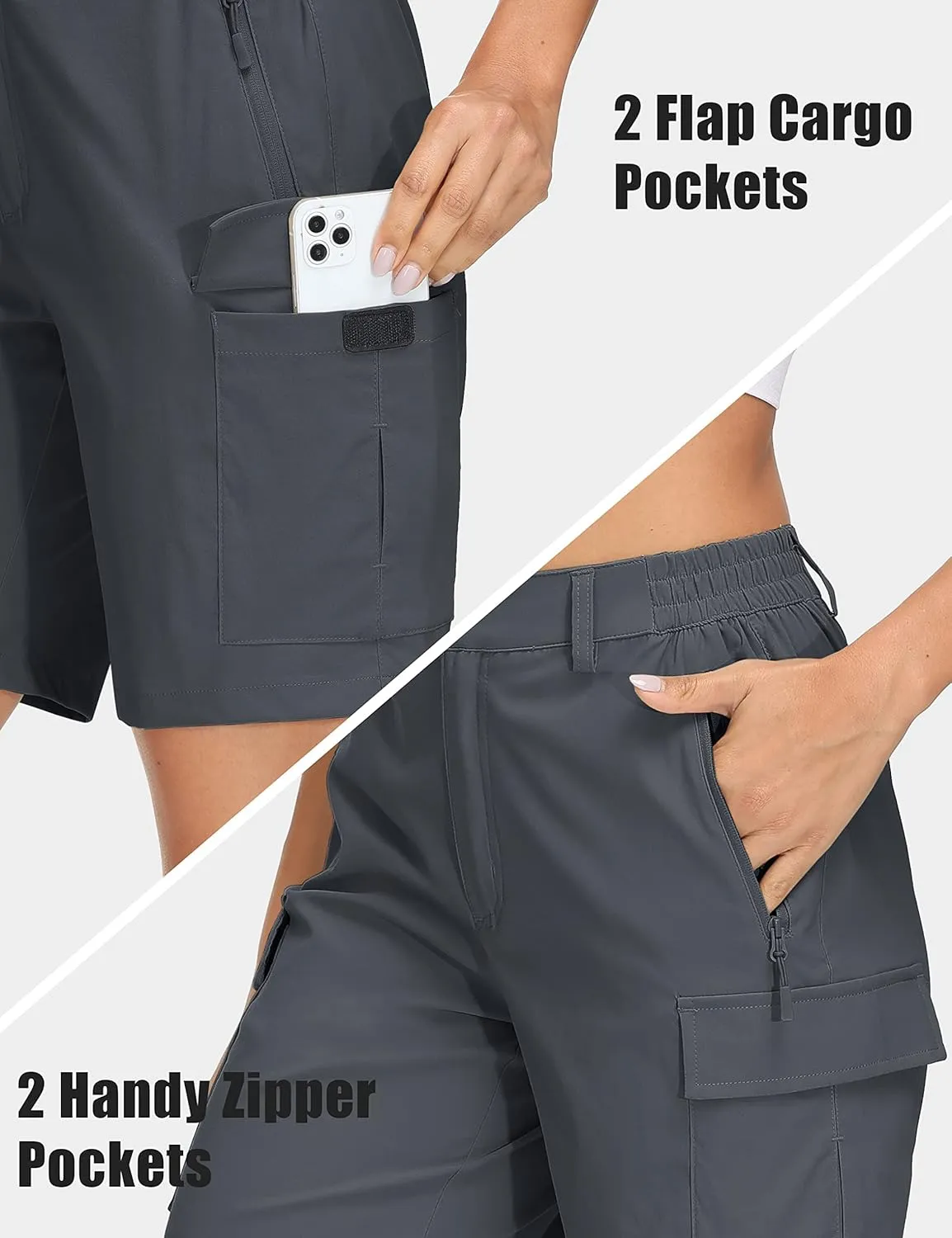 MAGCOMSEN Women's Hiking Cargo Shorts Quick Dry Lightweight 7 Inch Golf Athlectic Casual Trendy Shorts with 5 Pockets