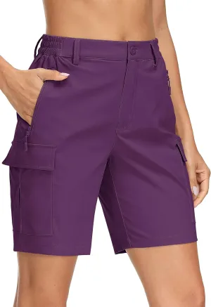 MAGCOMSEN Women's Hiking Cargo Shorts Quick Dry Lightweight 7 Inch Golf Athlectic Casual Trendy Shorts with 5 Pockets