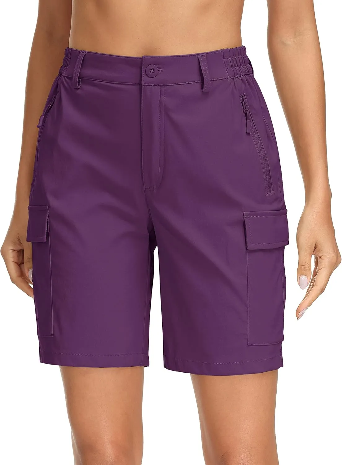 MAGCOMSEN Women's Hiking Cargo Shorts Quick Dry Lightweight 7 Inch Golf Athlectic Casual Trendy Shorts with 5 Pockets