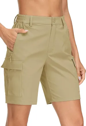 MAGCOMSEN Women's Hiking Cargo Shorts Quick Dry Lightweight 7 Inch Golf Athlectic Casual Trendy Shorts with 5 Pockets