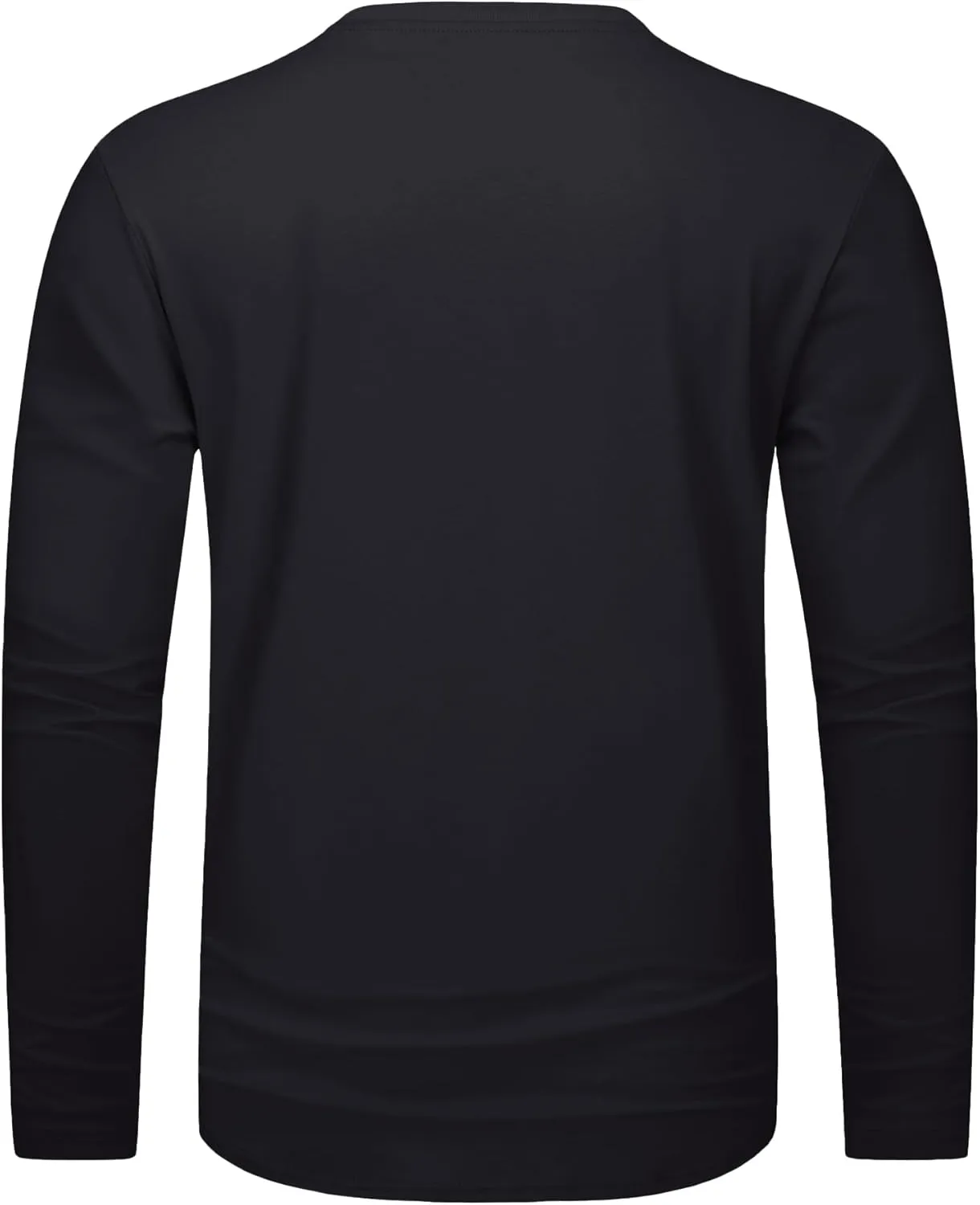 MAGNIVIT Men's Long Sleeve Cotton Shirts with Pocket Crew Neck Casual Shirt Regular Fit Solid Top Spring Fashion 2025