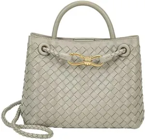 MAIITRIP Large Pu Leather Tote Bag For Women,Fashion Woven Crossbody Purse,Ladies Travel Shoulder Bag Top Handle Handbag