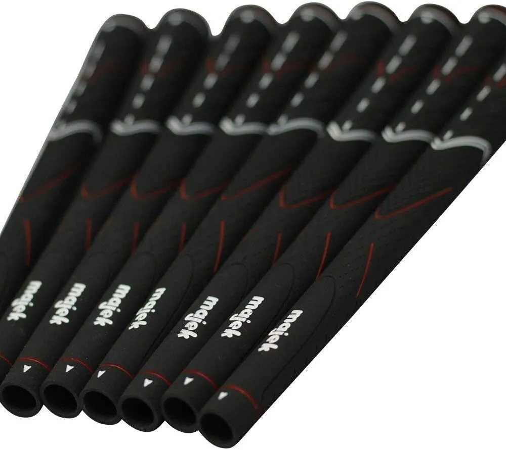 Majek All Senior Women's Golf Grips Midsize Black Tour Pro and Grip Kit   Utility Hook Blade (8 grips, grip tape, clamp, grip removal hook blade, instructions)