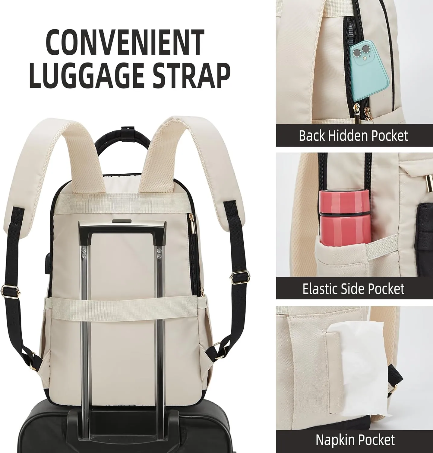 Makes Large Travel Backpack For Women Men,Carry On Backpack,Hiking Backpack Waterproof Outdoor Sports Rucksack Casual Daypack Travel Essentials