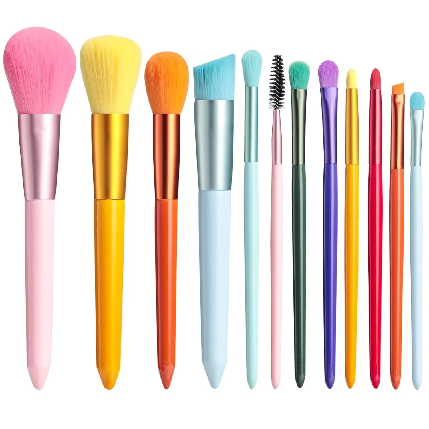 Makeup Brushes Colorful 12 Pcs Makeup Brush Set Foudation Concealer Blush Eyeshadow Brush