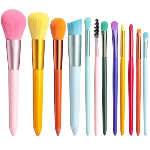 Makeup Brushes Colorful 12 Pcs Makeup Brush Set Foudation Concealer Blush Eyeshadow Brush