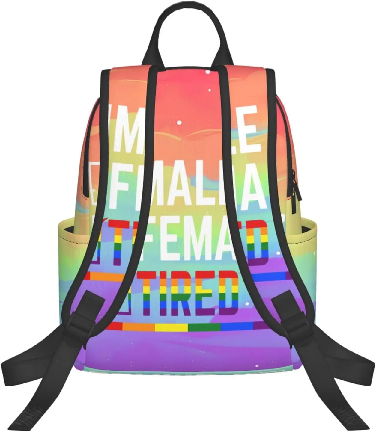 Male Female Tired LGBTQ Rainbow Gay Pride LGBT Travel Laptop Backpack Casual Backpacks Double Shoulder Daypack Notebook Rucksack Work Bags Sports Bag for Hiking Camping Beach