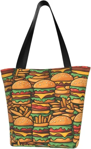 many cute burgers Cross-body Shoulder Bag, Women's One-shoulder Handbag, Weekend Travel Shopping and Playing Shoulder Bag