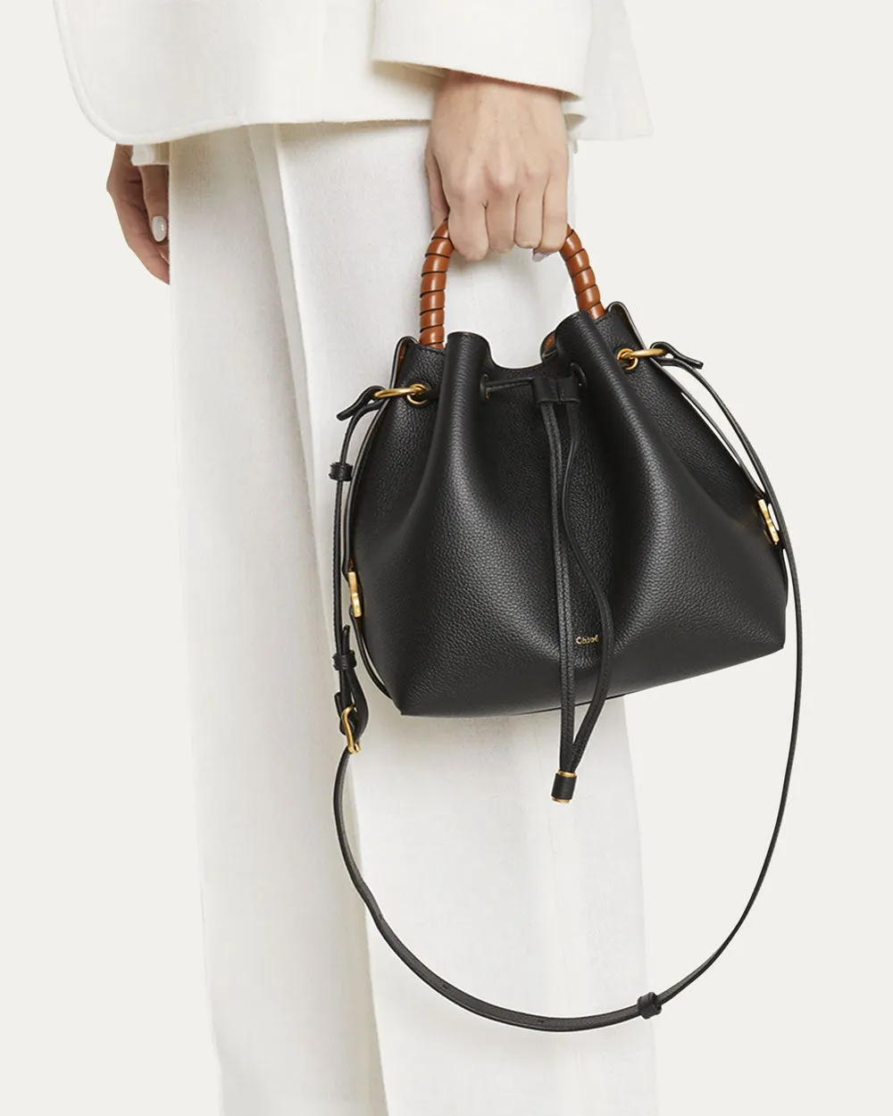 Marcie Bucket Bag in Black