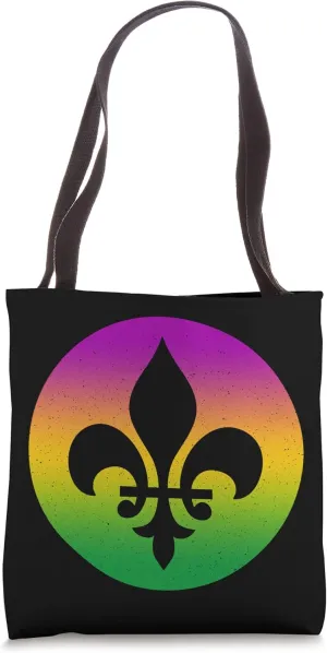 Mardi Gras Carnival Retro Sunset Fleur De Lys Cajun Festival Tote Bag