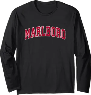 Marlboro New Jersey NJ Vintage Sports Design Red Design Long Sleeve T-Shirt