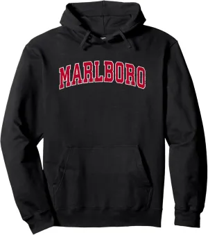 Marlboro New Jersey NJ Vintage Sports Design Red Design Pullover Hoodie