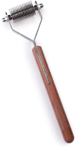 Mars Coat King Original Dematting Undercoat Grooming Rake Stripper Tool for Dogs and Cats, Stainless Steel with Wooden Handle, Made in Germany, 20-Blade