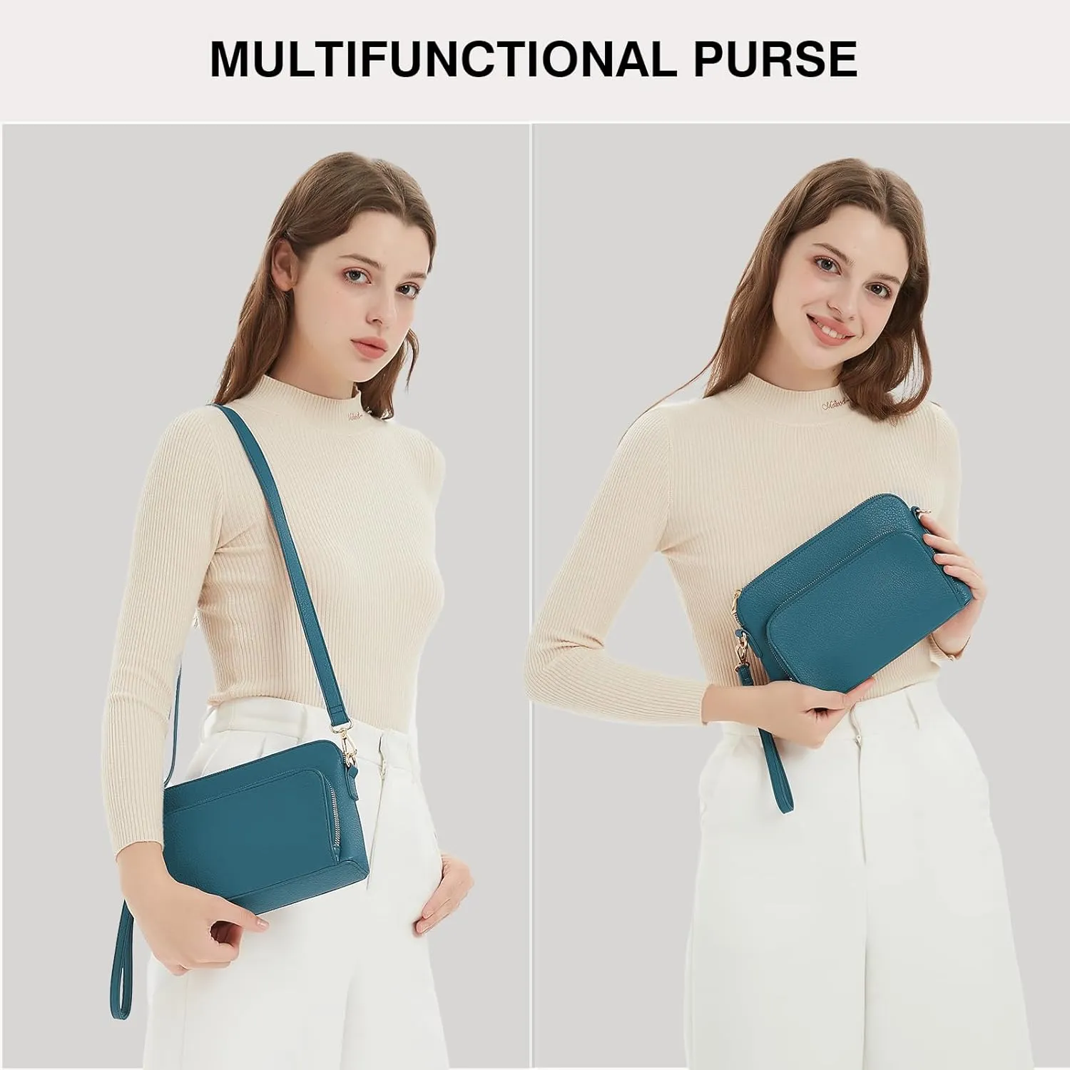 Marvolia Crossbody Bag for Women - PU Leather Shoulder Bag Trendy Small Crossbody Purse Bag for Travel Work Party