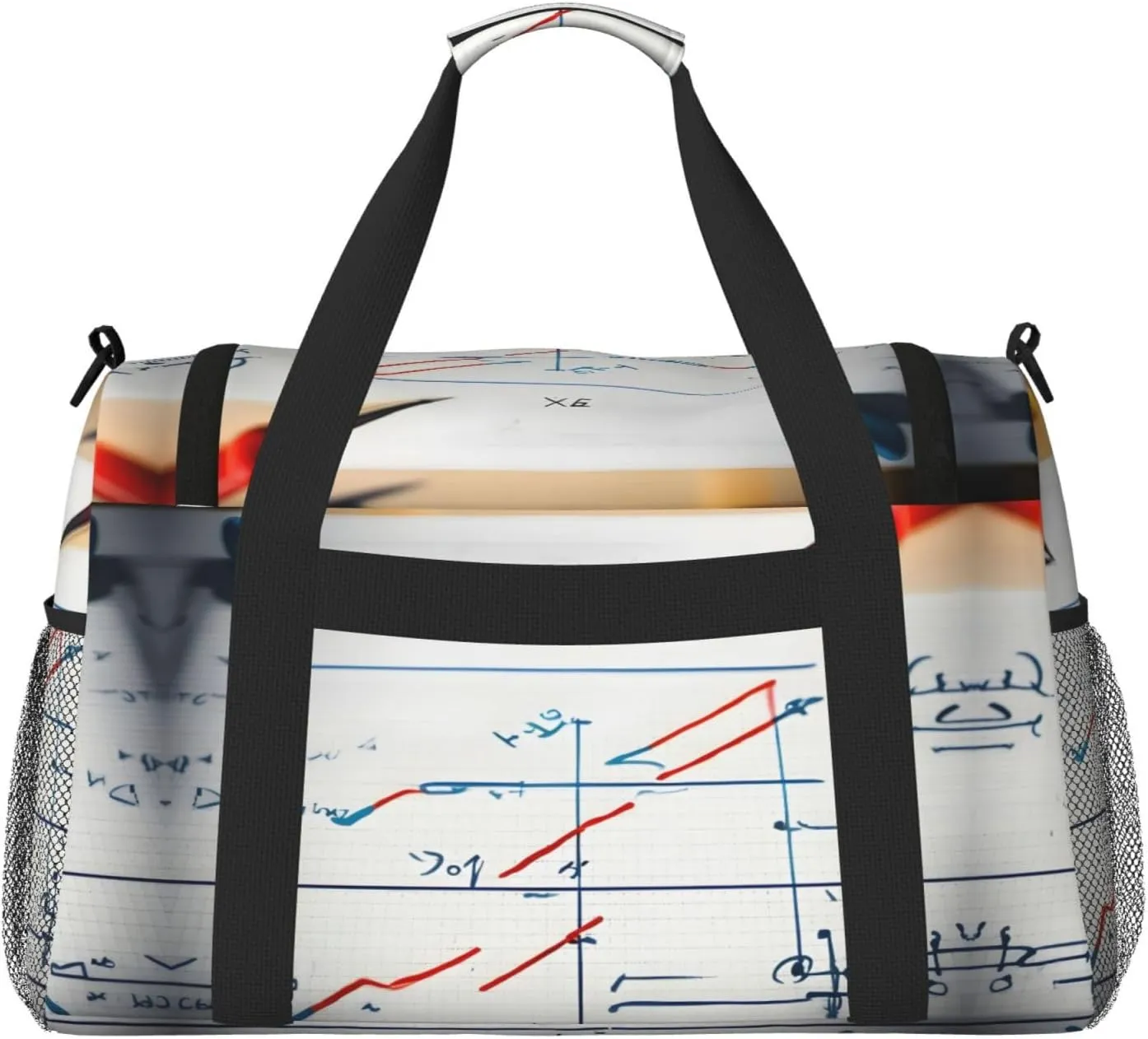 Math Formula Travel Duffel Bag With Zippers And Handles, Big Foldable Duffle Bag For Family Vacations