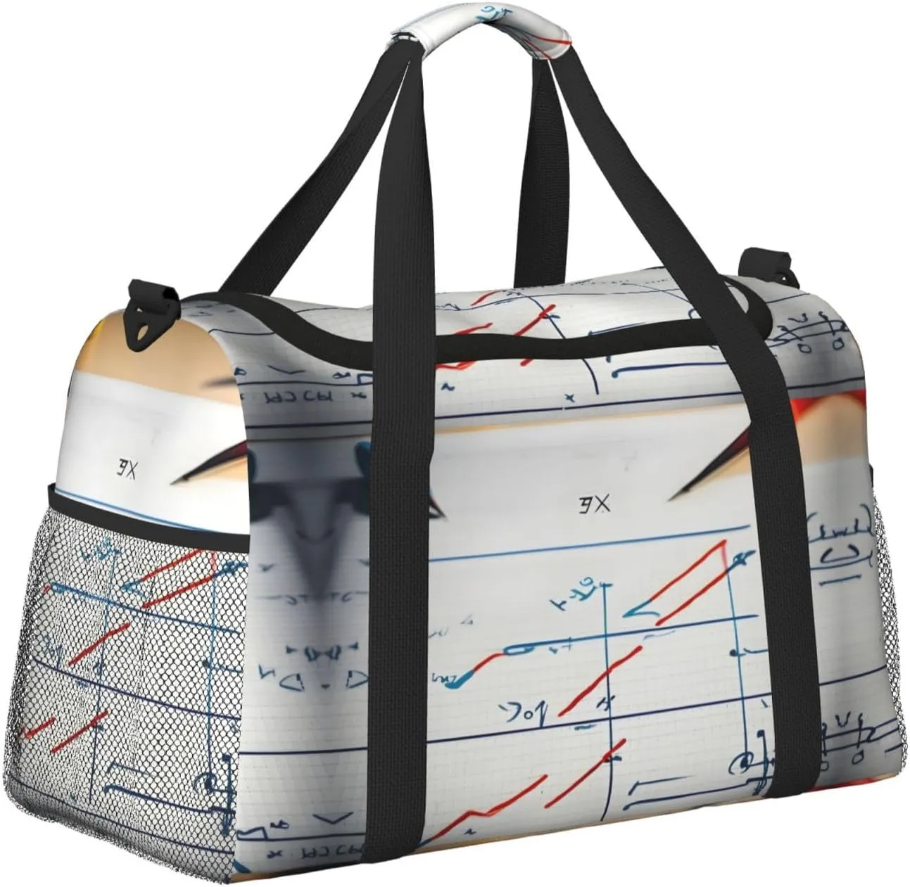 Math Formula Travel Duffel Bag With Zippers And Handles, Big Foldable Duffle Bag For Family Vacations
