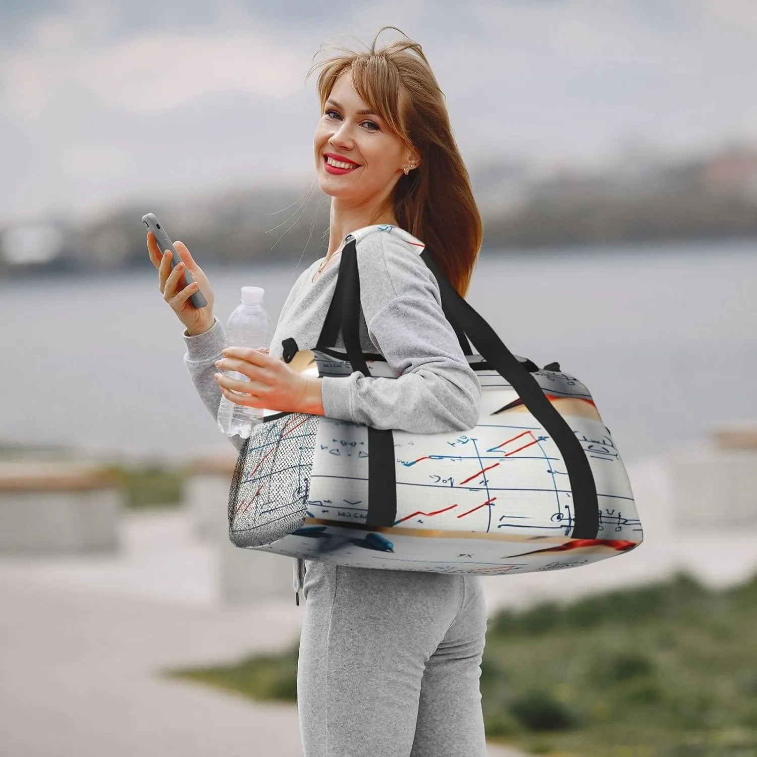 Math Formula Travel Duffel Bag With Zippers And Handles, Big Foldable Duffle Bag For Family Vacations