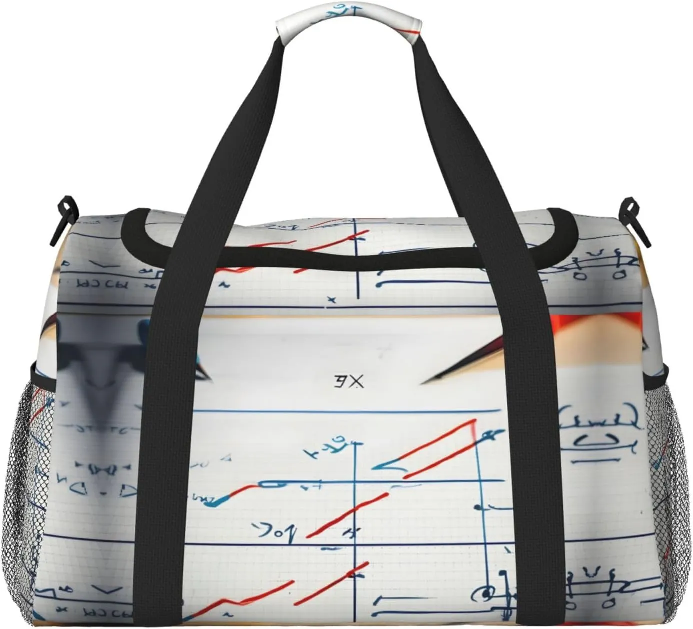 Math Formula Travel Duffel Bag With Zippers And Handles, Big Foldable Duffle Bag For Family Vacations