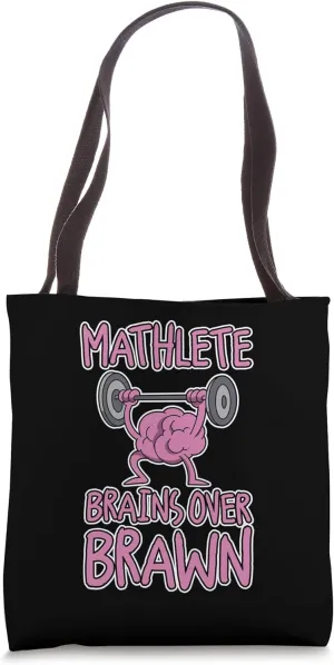 Mathlete, Brains Over Brawn Smart Strong Nerd - Tote Bag