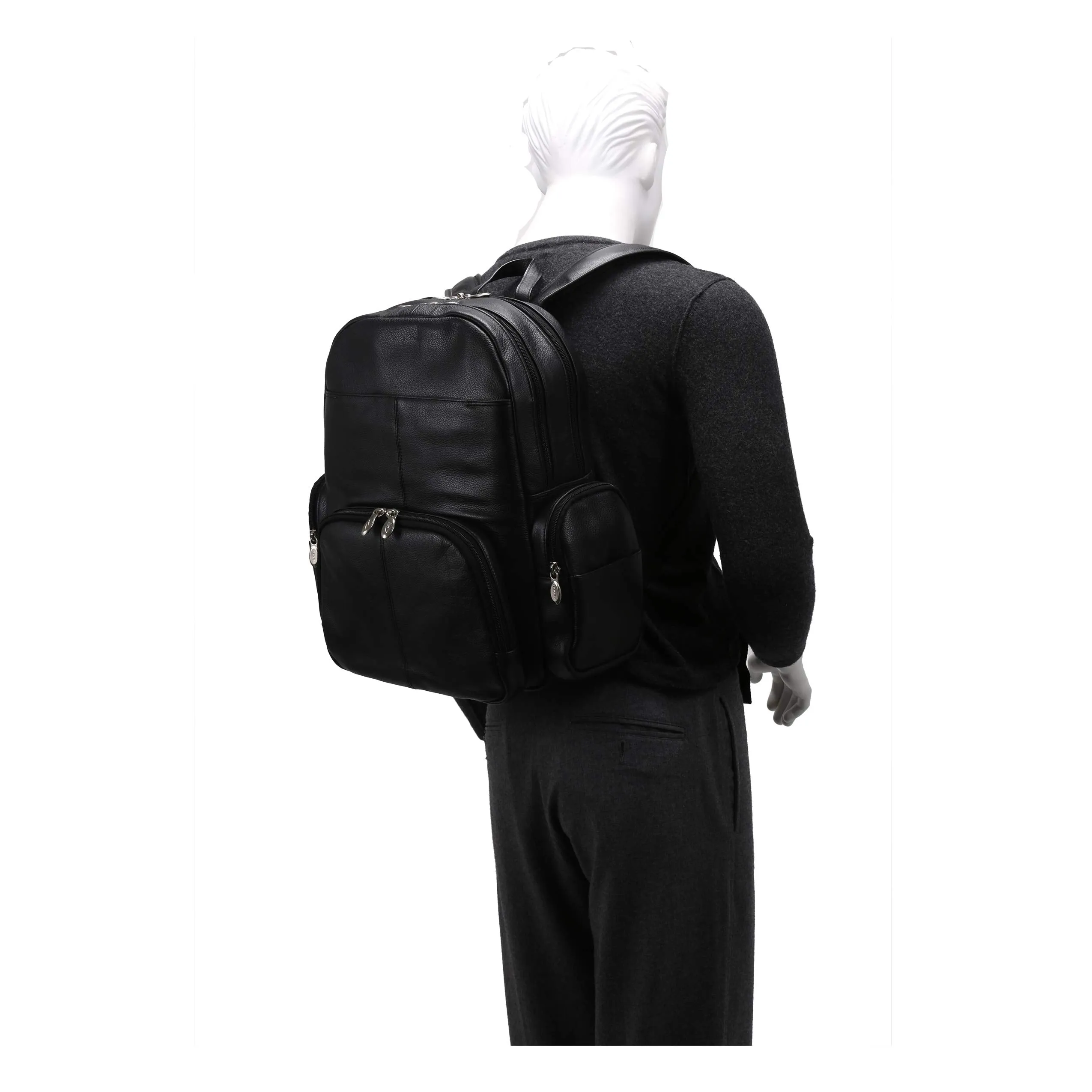 McKlein USA Parker 15" Leather Dual Compartment Laptop Backpack