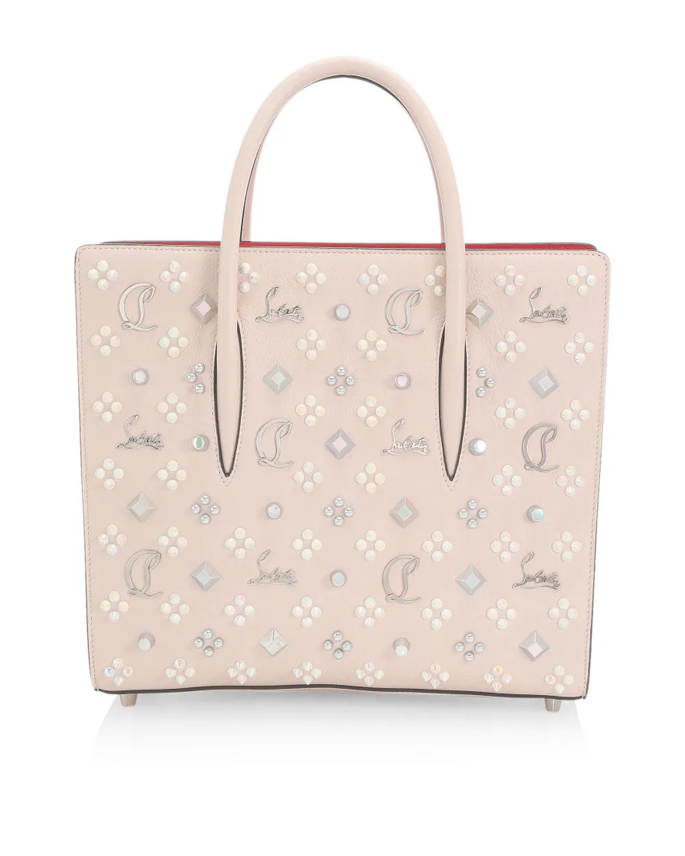 Medium Paloma Studded Leather Tote in Leche
