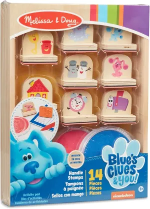 Melissa & Doug Blue's Clues & You! Wooden Handle Stamps and Activity Pad (15 Pieces)