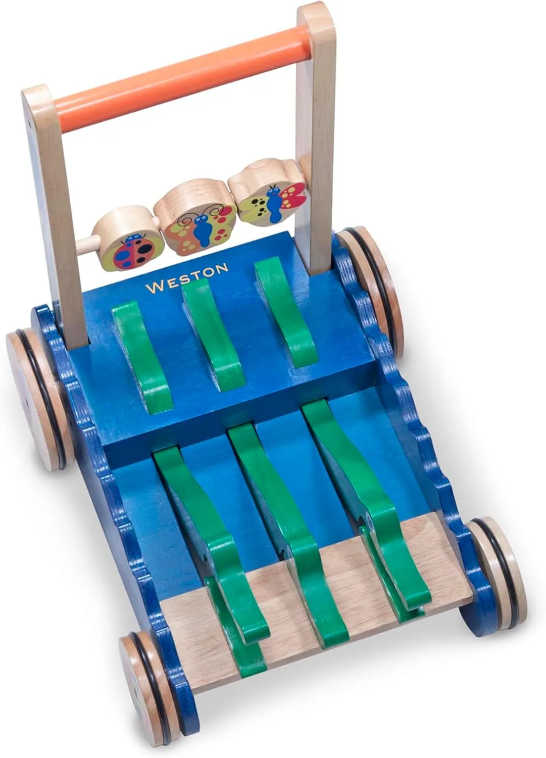 Melissa & Doug Deluxe Chomp and Clack Alligator Push Toy and Activity Walker - Wooden Baby Push Walker For Ages 1 