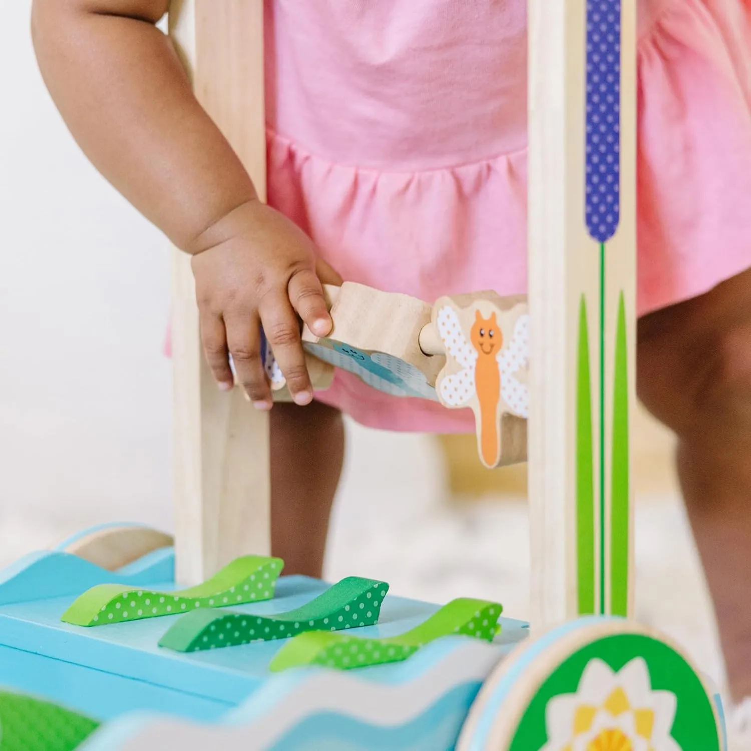 Melissa & Doug First Play Chomp and Clack Alligator Wooden Push Toy and Activity Walker - Pretend Play Developmental Baby Push Walker Toy For Toddlers Ages 1 , 1 EA