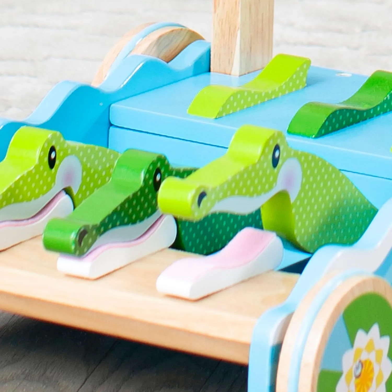 Melissa & Doug First Play Chomp and Clack Alligator Wooden Push Toy and Activity Walker - Pretend Play Developmental Baby Push Walker Toy For Toddlers Ages 1 , 1 EA