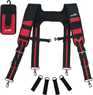 MELOTOUGH Tool Belt Suspenders Construction Bag Suspenders Padded Work Belt Hi Vis Suspenders for Carpenter/Electrician