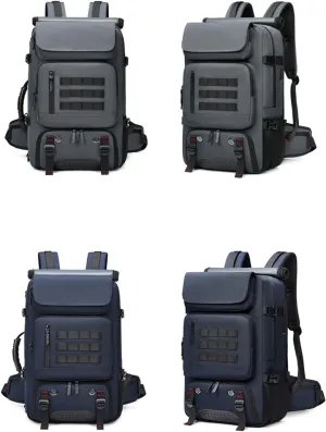 Men travel backpack,waterproof 17 inch Business Laptop Backpack with Separate Shoe Bag,USB charging port 50L outdoors trekking backpack Hiking camping backpack… (grey)