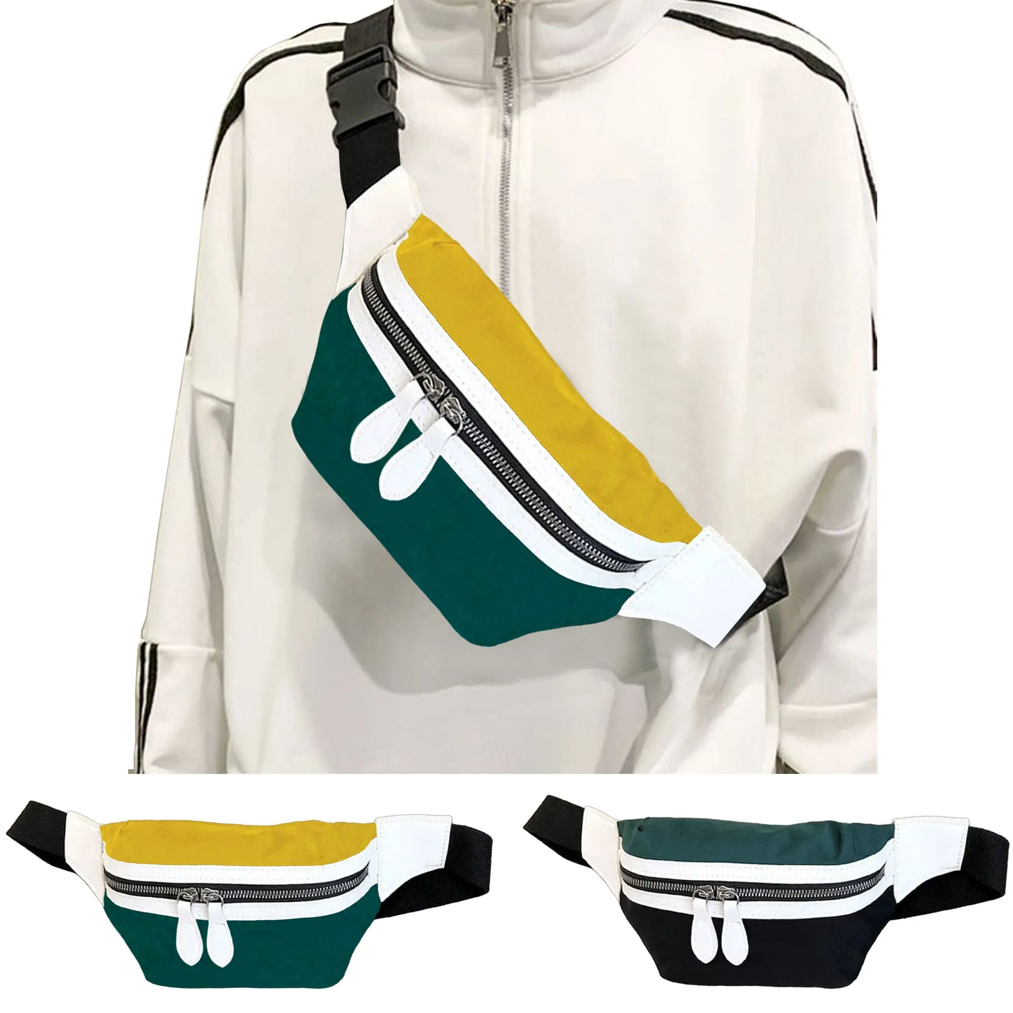 Men Women Multicolour Bum Bag Waist Purse Pouch Hip Fanny Pack Sports Travel Unisex