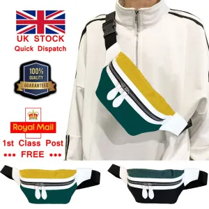 Men Women Multicolour Bum Bag Waist Purse Pouch Hip Fanny Pack Sports Travel Unisex