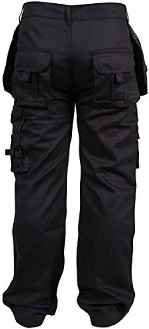 Mens Cargo Pants Khaki Black Grey Cordura Utility Work Safety Trousers Knee Pad Pockets