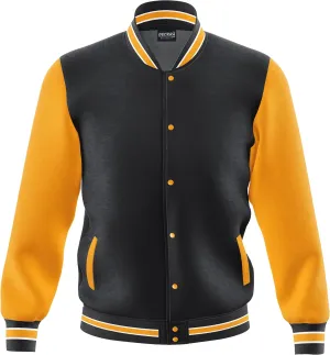 Men's Fashion Varsity Jacket Casual Regular Fit Letterman Baseball Bomber Jackets Fleece