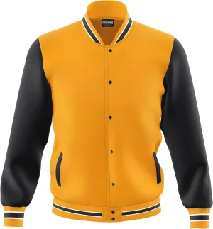 Men's Fashion Varsity Jacket Casual Regular Fit Letterman Baseball Bomber Jackets Fleece