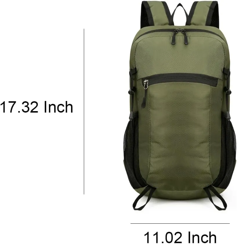 Men's Outdoor Travel Hiking Mountaineering Backpack with Laptop Compartment for Camping Sports and Adventure (Dark Green)