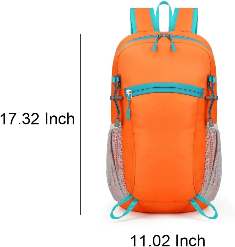 Men's Outdoor Travel Hiking Mountaineering Backpack with Laptop Compartment for Camping Sports and Adventure (Orange)