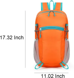 Men's Outdoor Travel Hiking Mountaineering Backpack with Laptop Compartment for Camping Sports and Adventure (Orange)