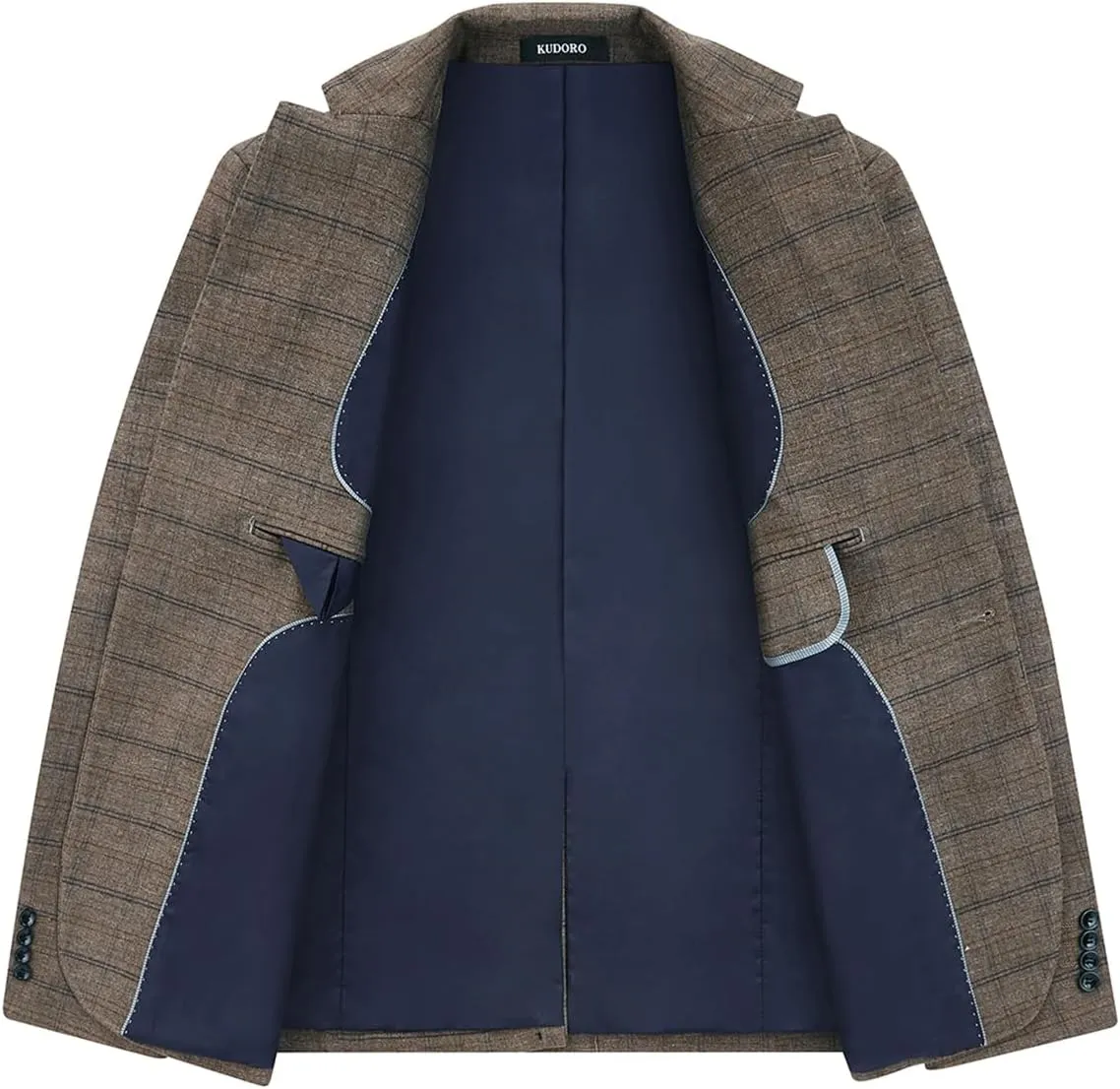 Mens Plaid Suit Tweed Slim Fit 2 Piece Casual Suits for Men One Button Tuxedo Suits Set （Blazer Jacket & Pants Set）