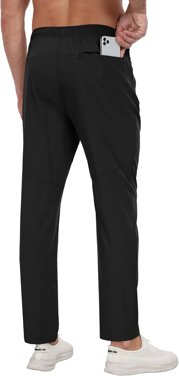 Men's Sweatpants Lightweight Workout Pants with Zipper Pockets Elastic Waist Athletic Pants for Men Exercise Jogging Hiking