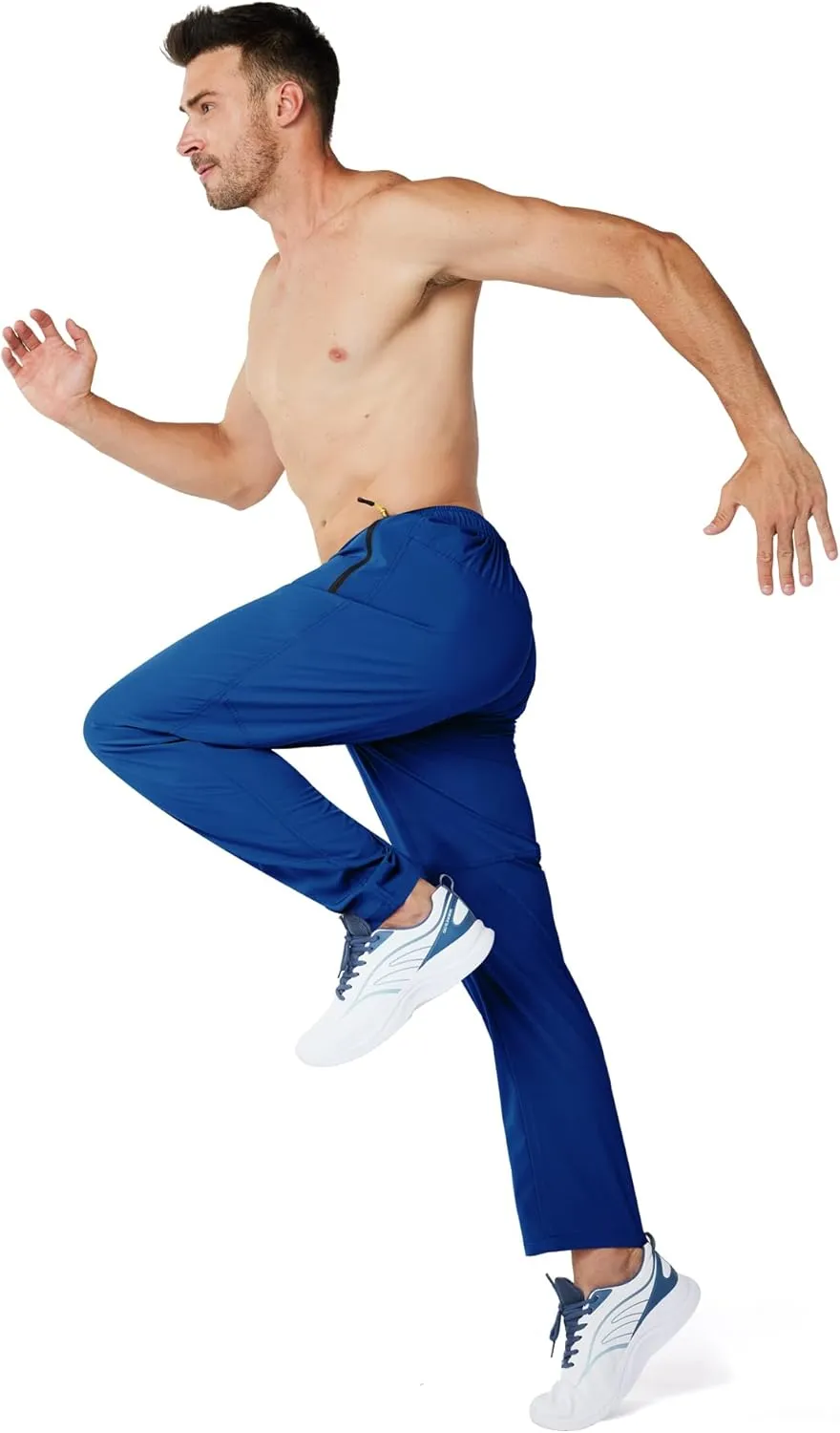 Men's Sweatpants Lightweight Workout Pants with Zipper Pockets Elastic Waist Athletic Pants for Men Exercise Jogging Hiking