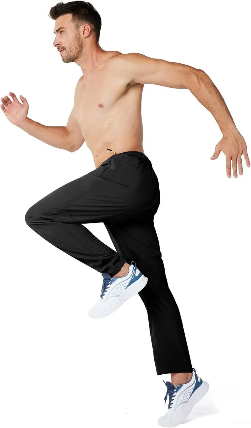 Men's Sweatpants Lightweight Workout Pants with Zipper Pockets Elastic Waist Athletic Pants for Men Exercise Jogging Hiking
