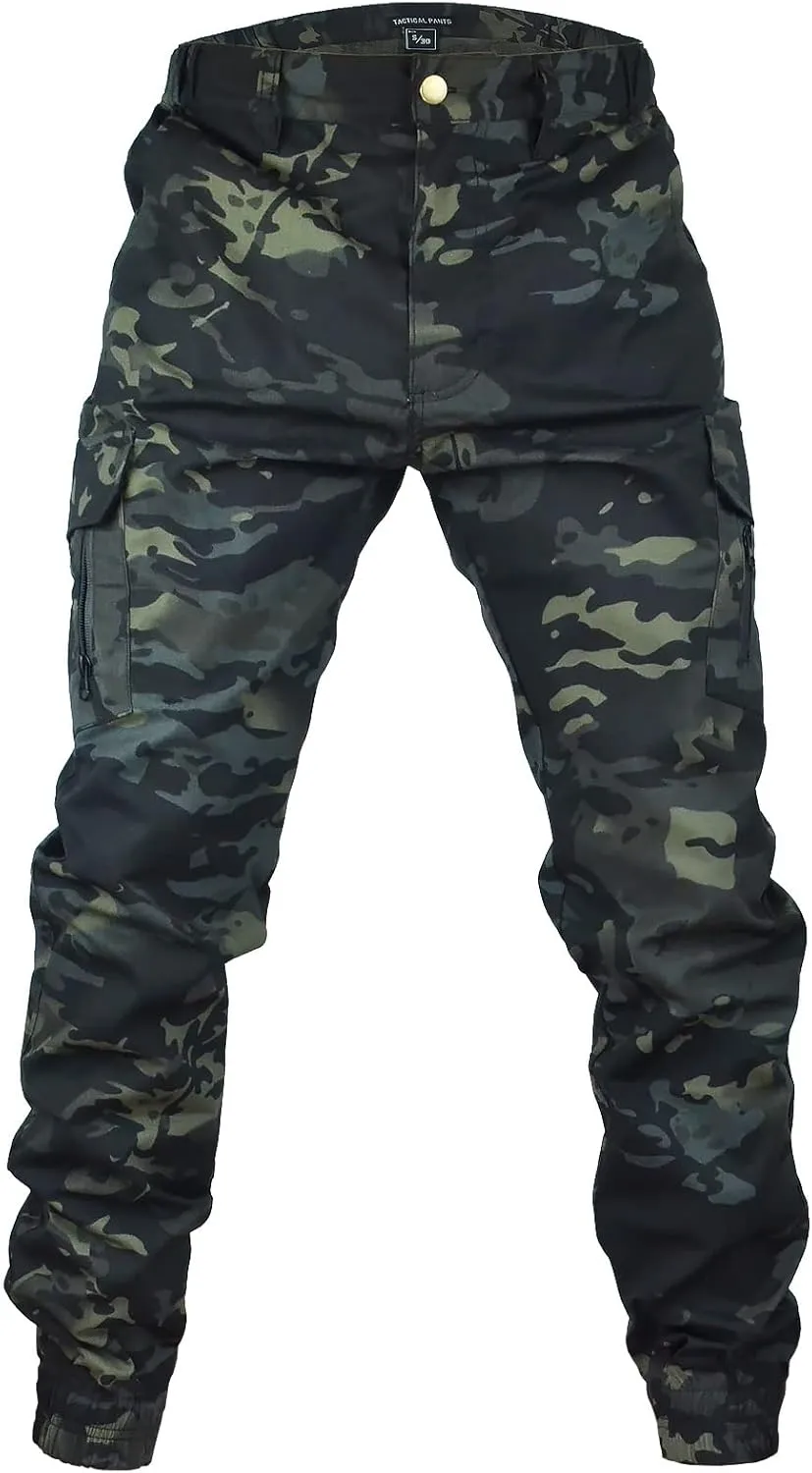 Men's Tactical Cargo Pants, Camouflage Outdoor Working Clothing with Pockets