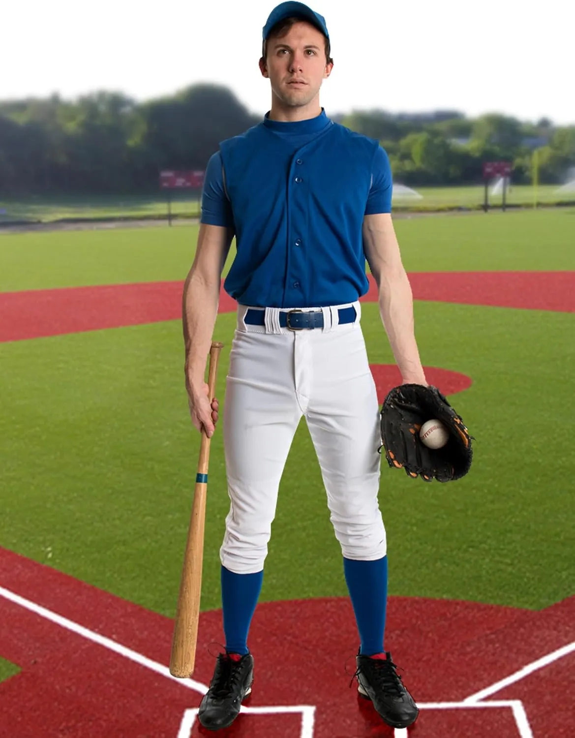 Men's Utility Baseball Pants - Tapered Jogger Fit Adult Training Tweeners Pants Dual-Layer Knees