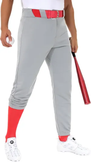 Men's Utility Baseball Pants - Tapered Jogger Fit Adult Training Tweeners Pants Dual-Layer Knees