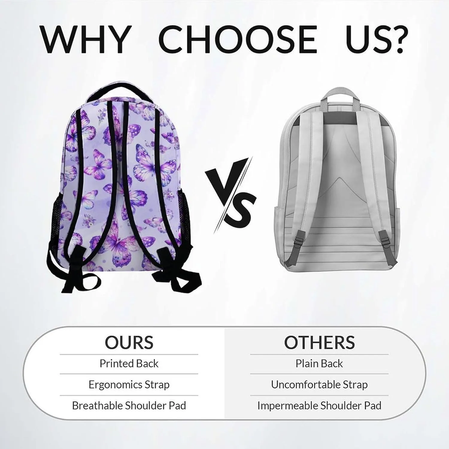 Mercuryelf Kid Backpack for Girls - 17 Inch Custom Pink Lightweight Durable Kid Backpack - Large Capacity Butterfly Bookbag for School, Travel and Camp