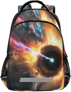 Meteor Black Hole School Backpack for Girls Boys Elementary Middle School Book Bag Teens Kids Casual Travel Daypack Student Knapsack
