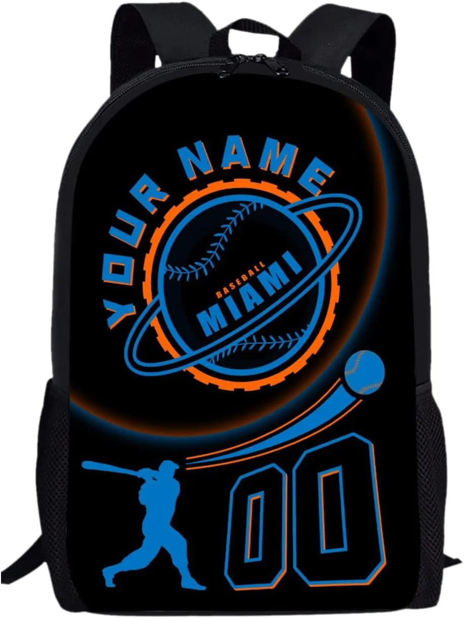 Miami Backpack Custom Laptop Bag Travel Bag Personalized Name Number Gifts for Men Women Boy