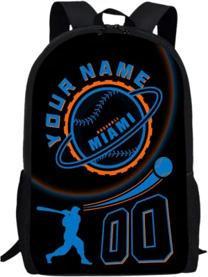 Miami Backpack Custom Laptop Bag Travel Bag Personalized Name Number Gifts for Men Women Boy